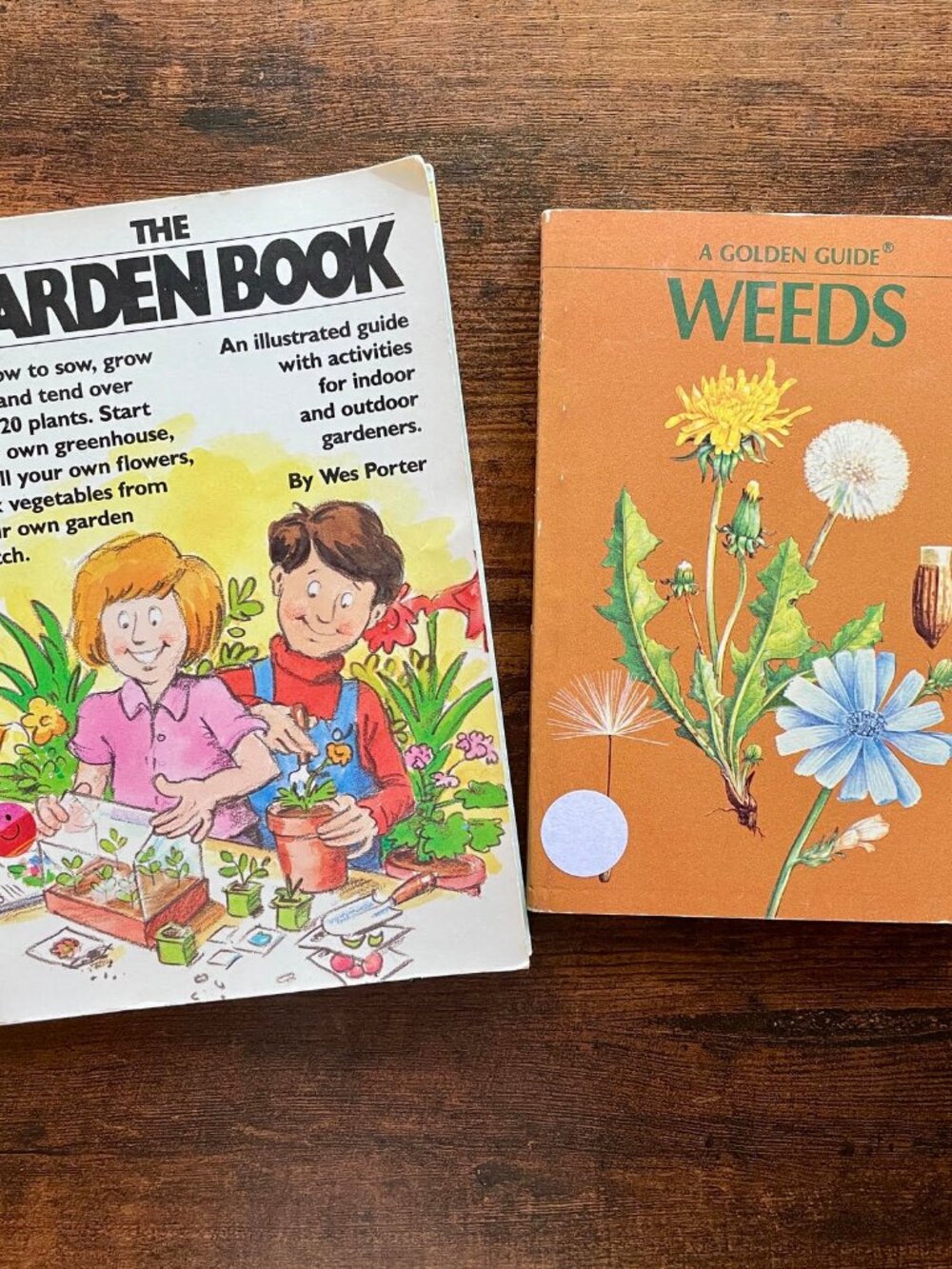 Vintage lot of two gardening books: Garden Book & Weeds
